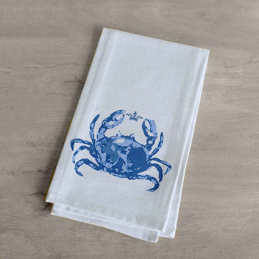 Watercolor Crab Flour Sack Hand Towel