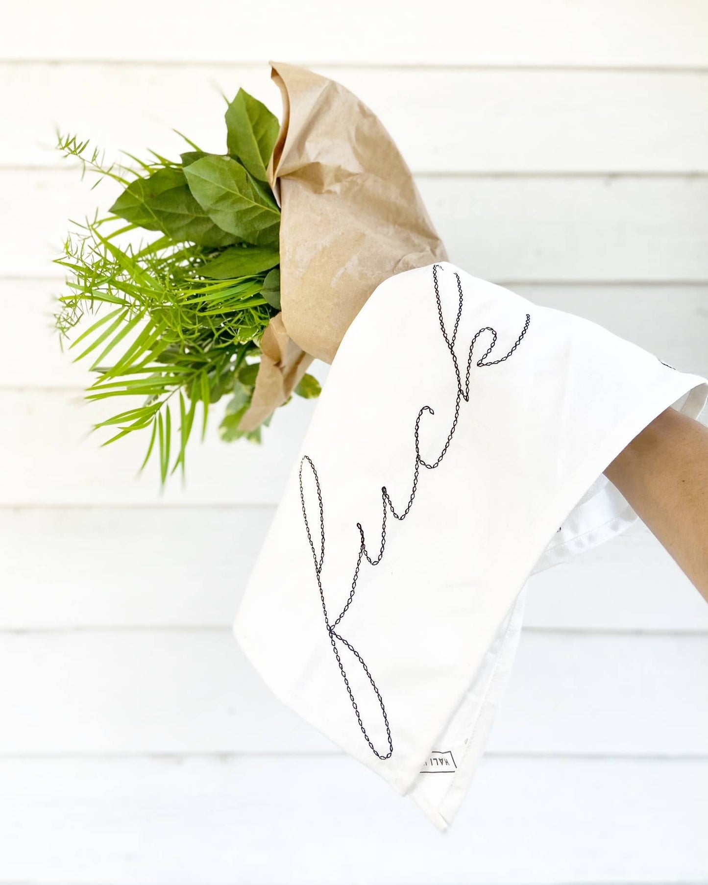 Fuck! Embroidered Tea Towel