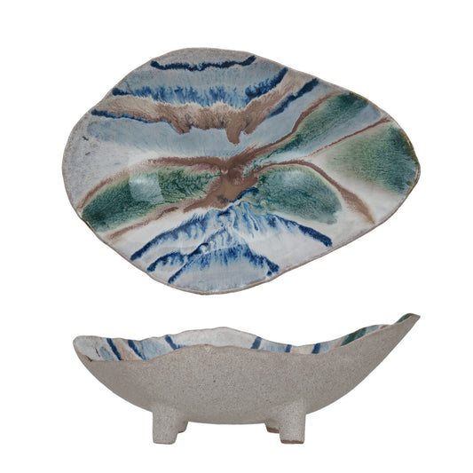 Stoneware footed bowl