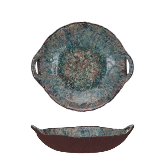 Stoneware bowl with handles