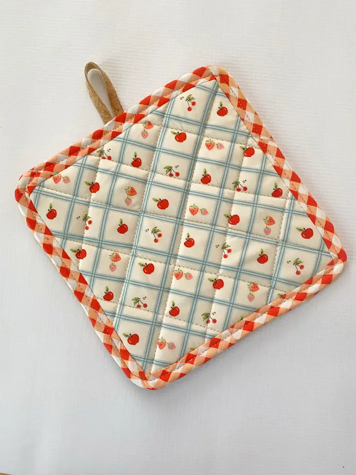 Quilted Cork & Cotton Pot Holder - Alma Boheme