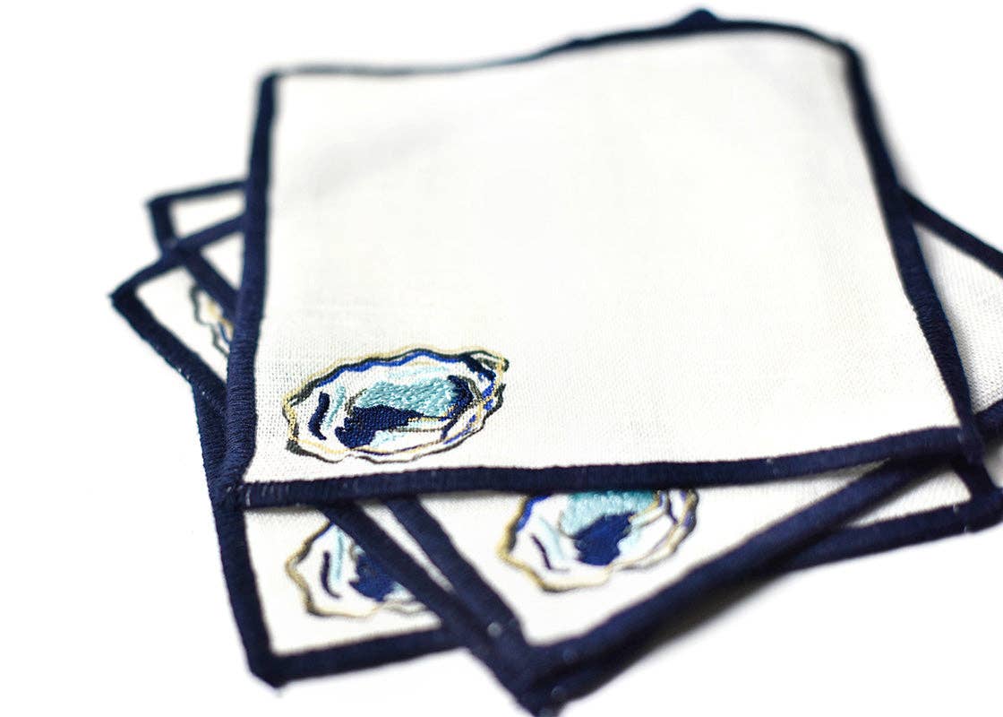Oyster Cocktail Napkins Set of 4