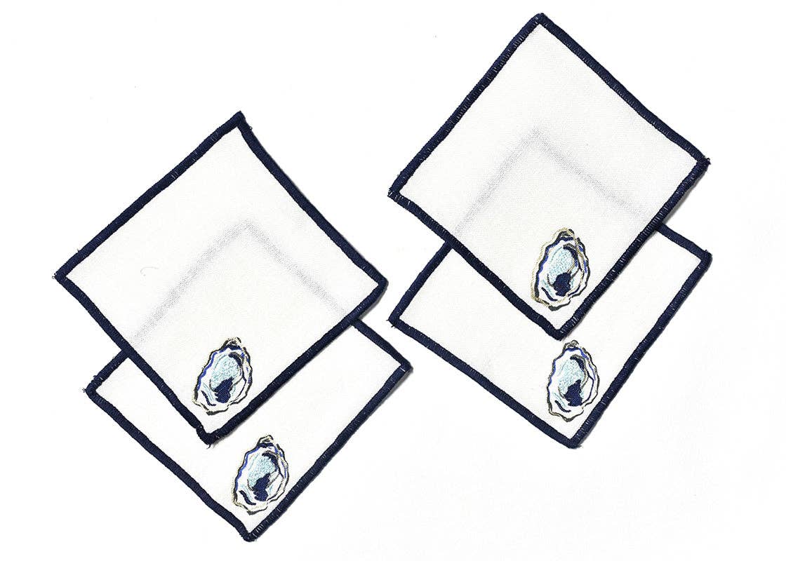 Oyster Cocktail Napkins Set of 4
