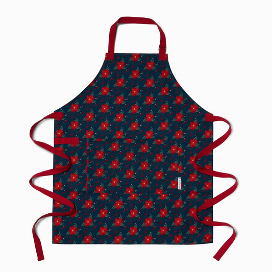 Poinsettia Party Holiday Apron