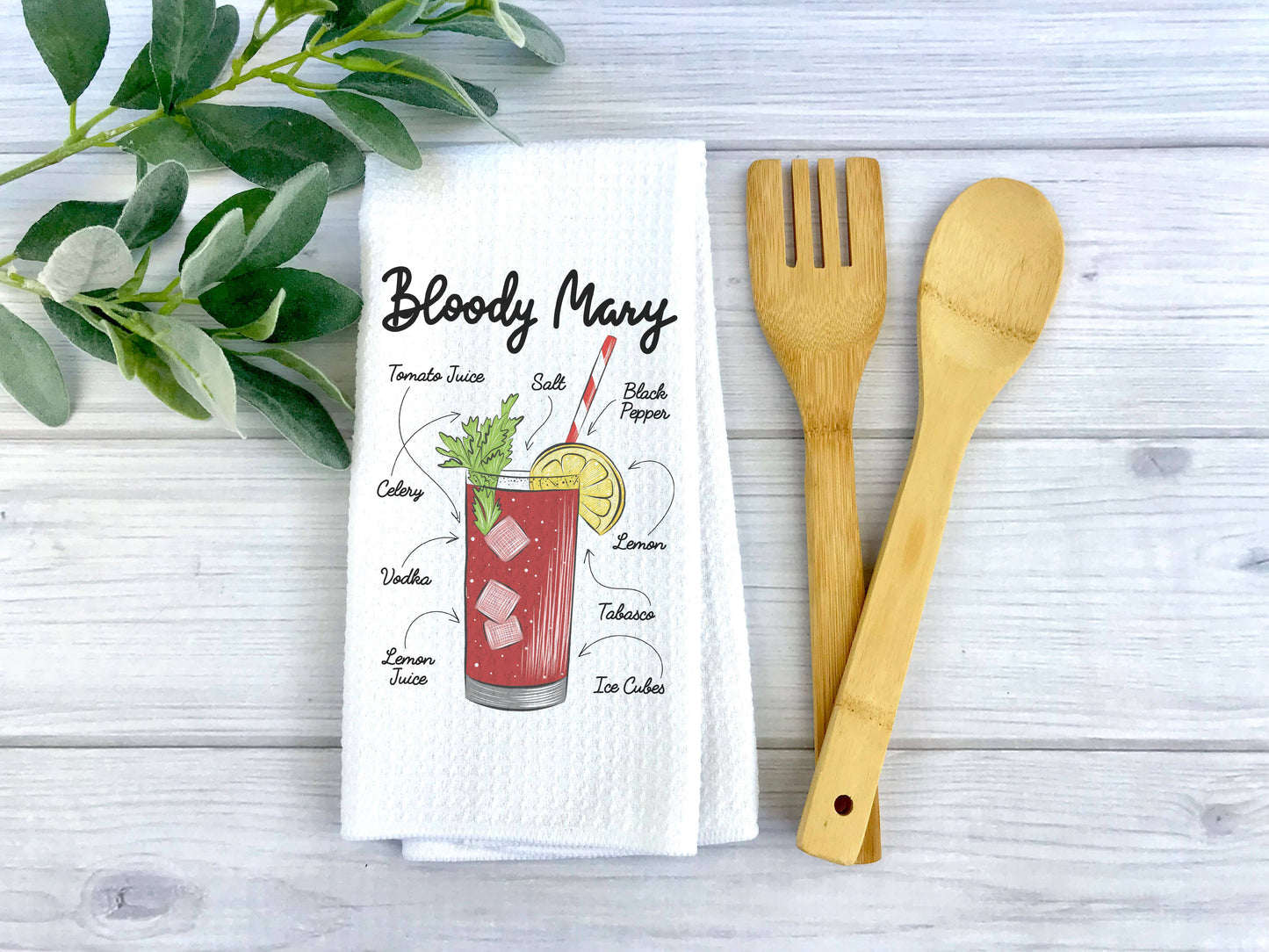 Bloody Mary Drink Recipe Kitchen Towel