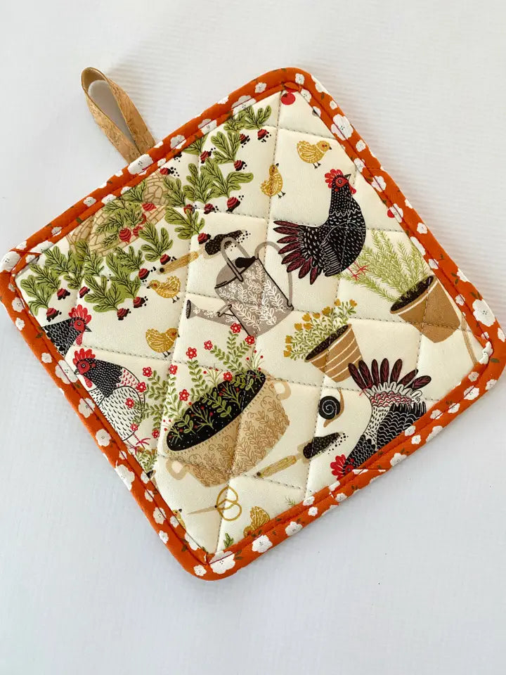Quilted Cork & Cotton Pot Holder - Alma Boheme