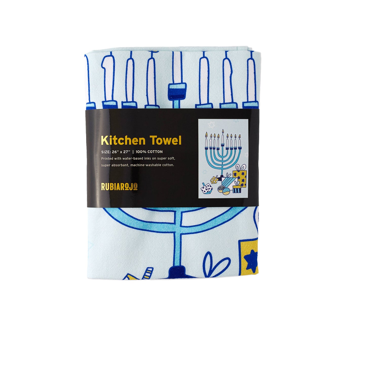 Menorah Hanukkah Kitchen Tea Towel