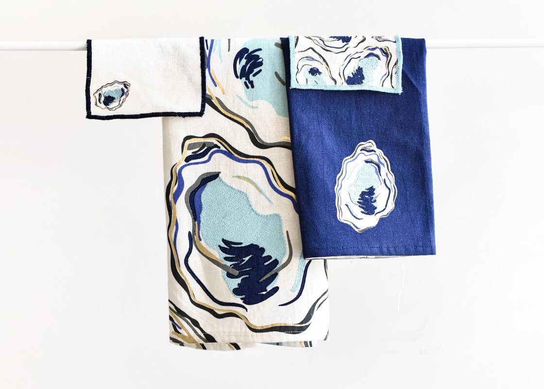 Oyster Print Large Hand Towel