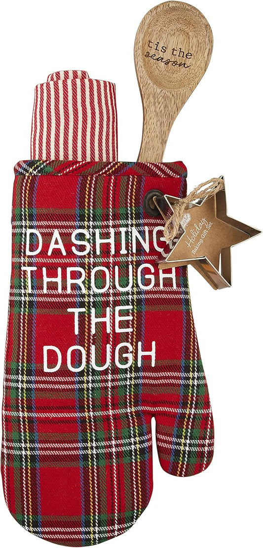 Dashing Through the Dough oven Mitt Set