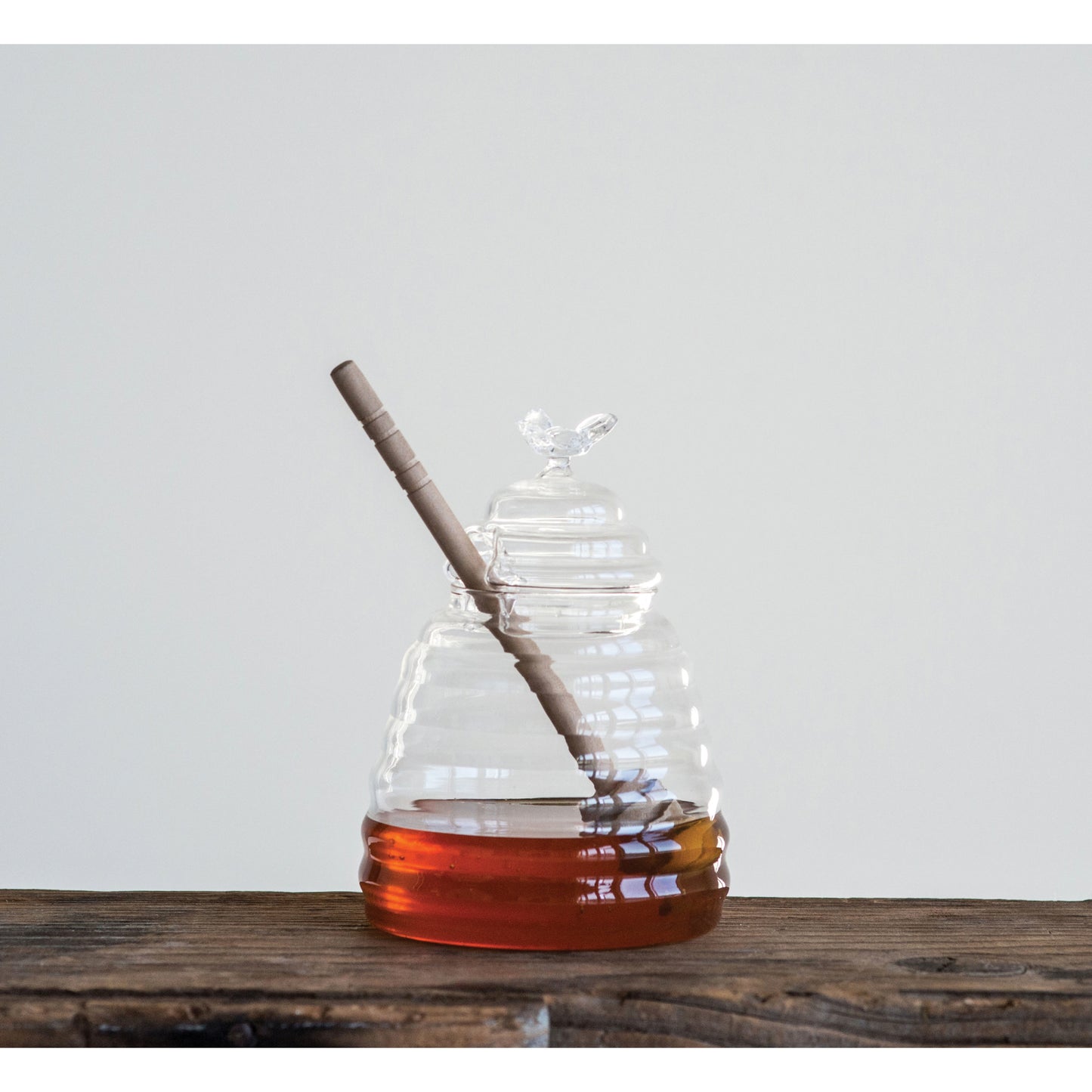 Glass Hive Honey Jar w/Dipper