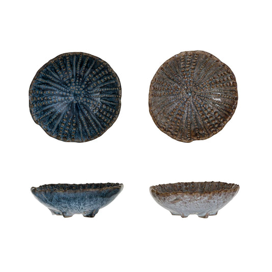 Stoneware Embossed Sea Urchin Shaped Dish