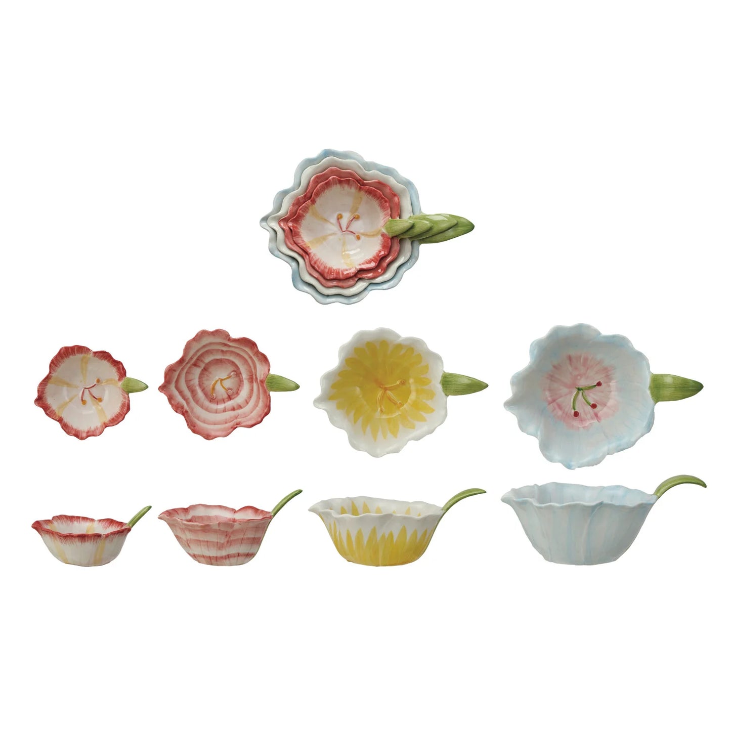 Set of 4 Flower Bowls