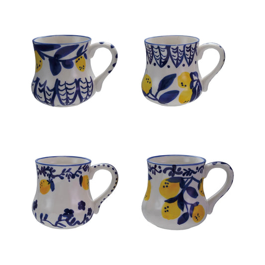 Hand Painted Lemon Chinoiserie Mug