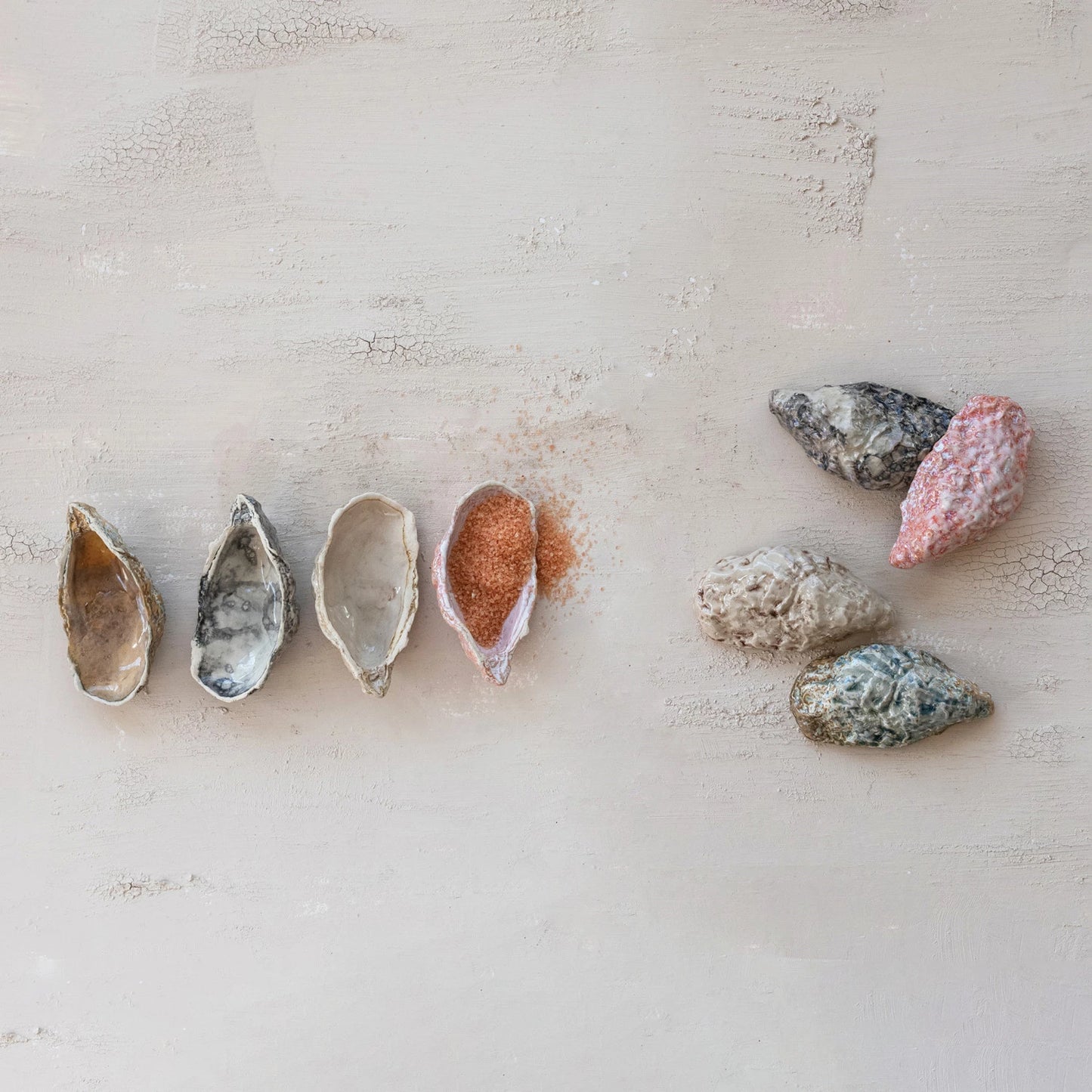 Stoneware Oyster Shell Shaped Dish, 4 Colors