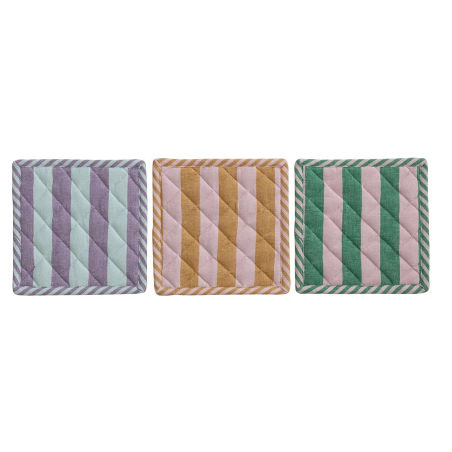 Striped Woven Pot Holders