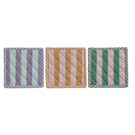 Striped Woven Pot Holders