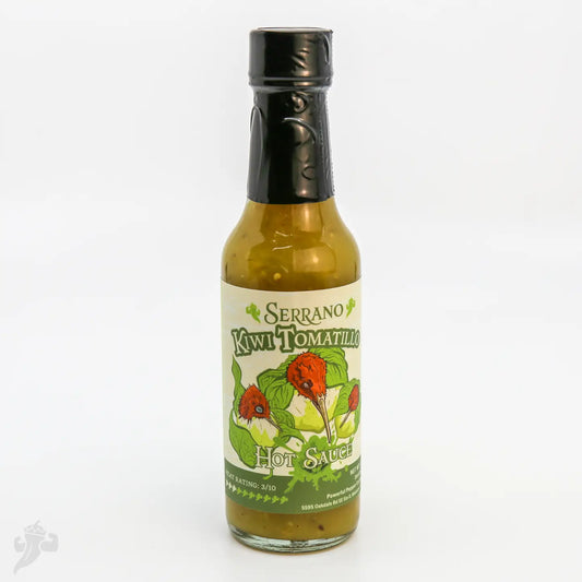 Serrano kiwi tomatillo hot sauce