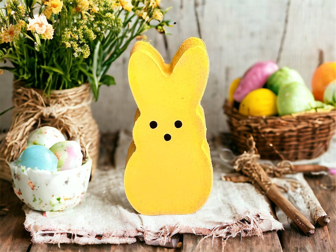 Bright Yellow Wood Bunny Peeps