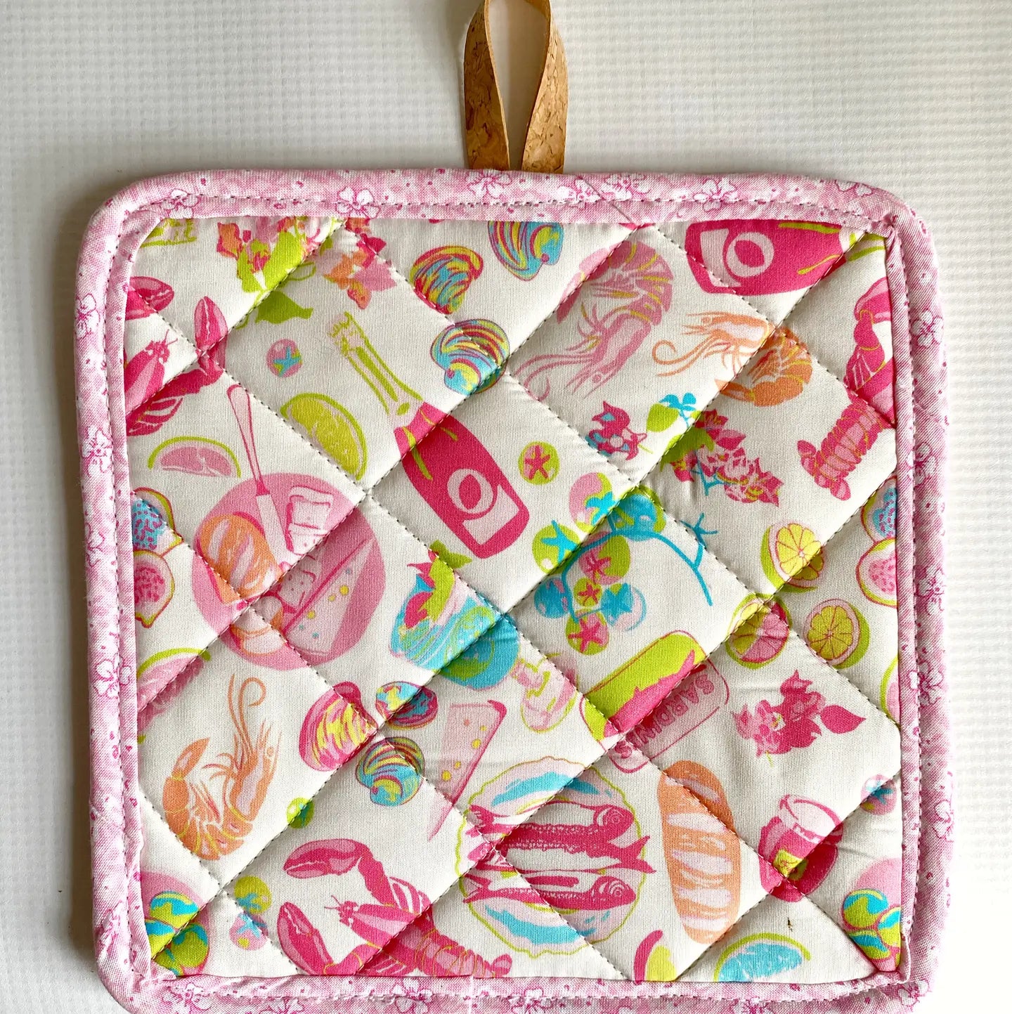 Quilted Cork & Cotton Pot Holder - Alma Boheme