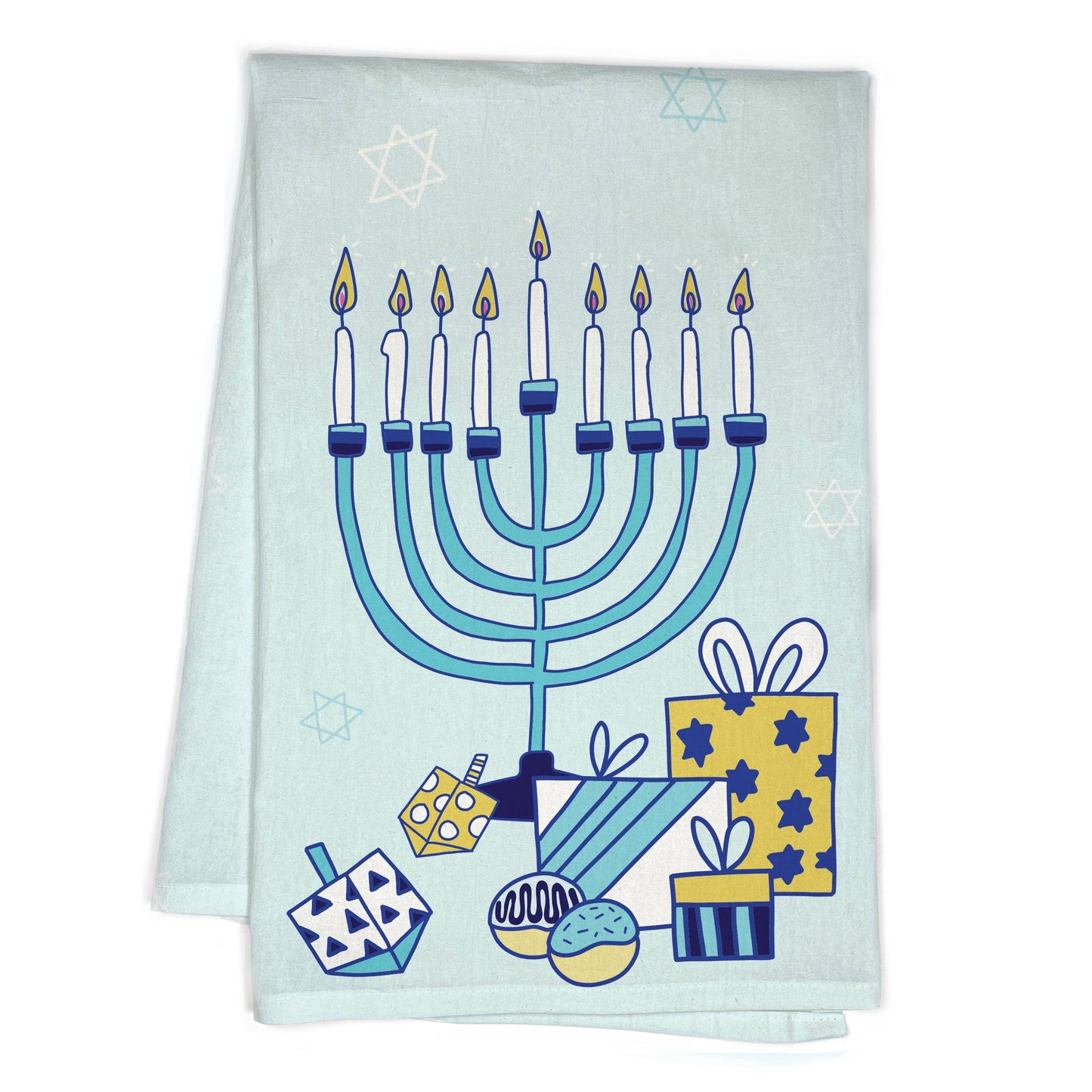 Menorah Hanukkah Kitchen Tea Towel