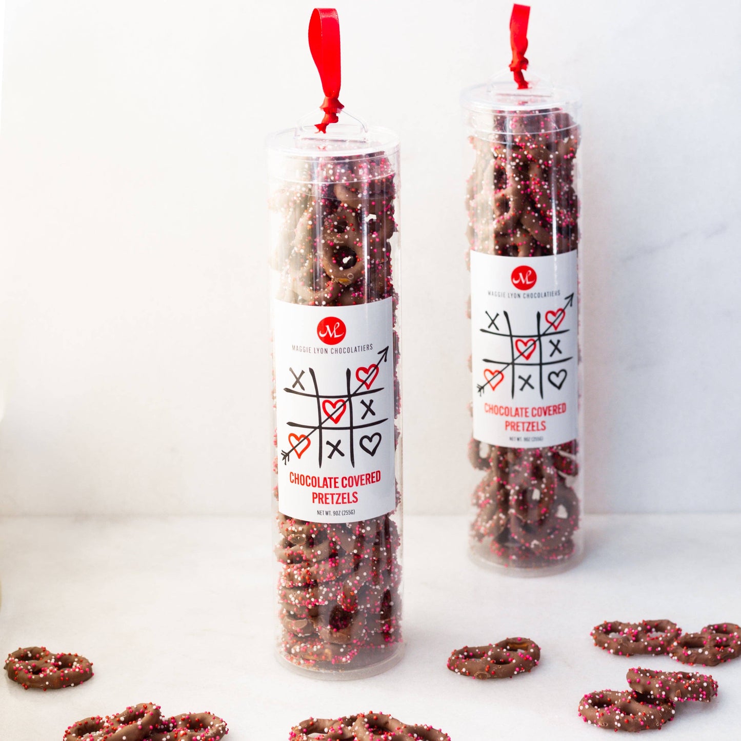 Valentine's Milk Chocolate Covered Mini Pretzels- Maggie Lyon Chocolatiers