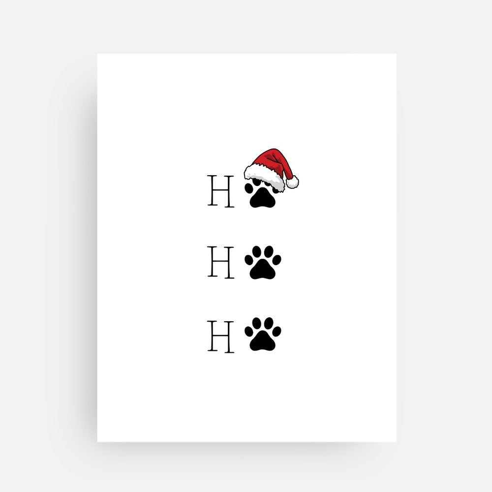 Ho Ho Ho Dog Print Christmas Card