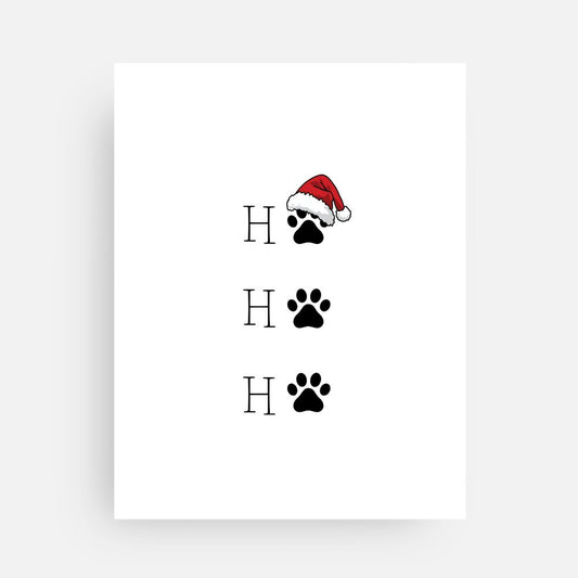 Ho Ho Ho Dog Print Christmas Card