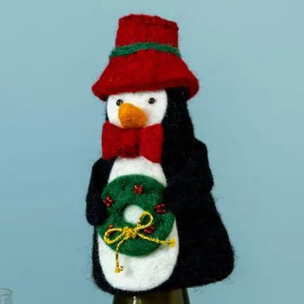 Felt Penguin Bottle Topper Ornament