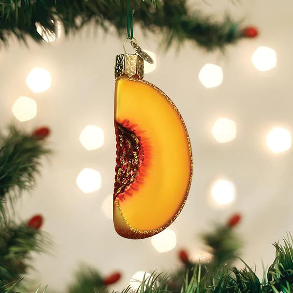 Georgia Peach Slice Ornament