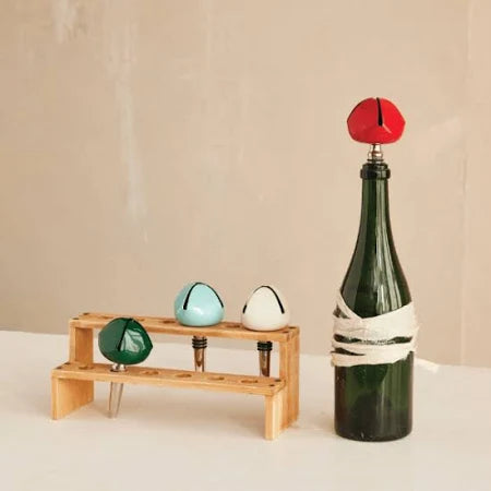 Metal bottle stopper w/bell
