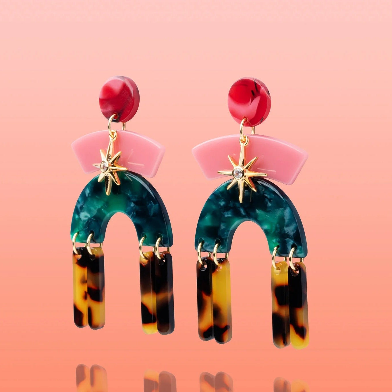 Luz Multi Color Mixed Media Fringe Earrings