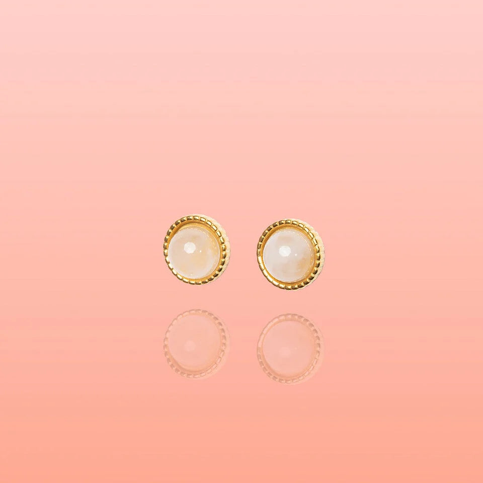Maria Rose Quartz Studs