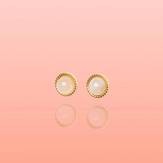 Maria Rose Quartz Studs