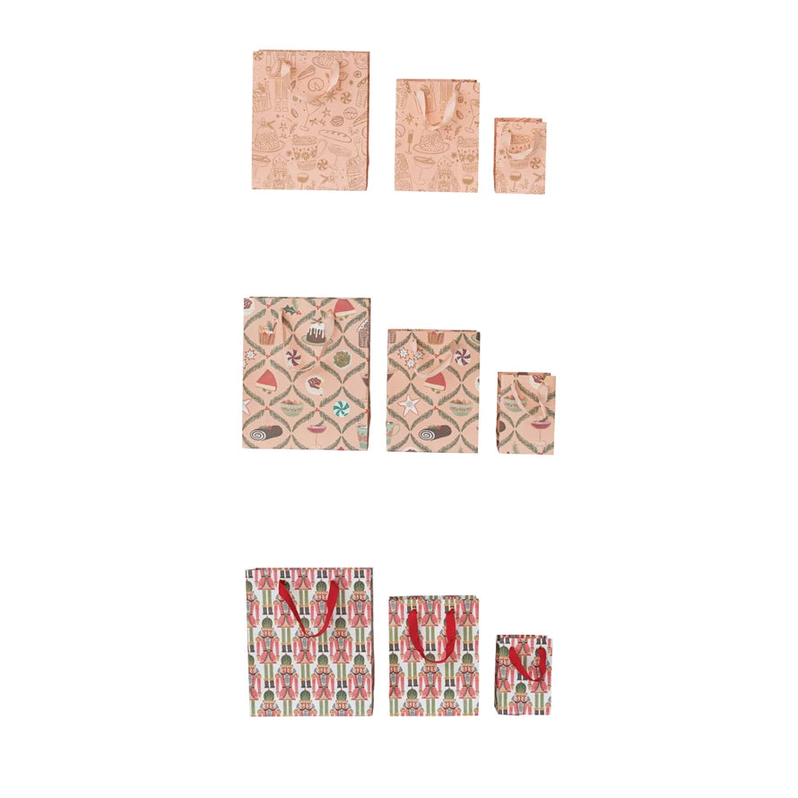 Hand made gift bags with Holiday patterns