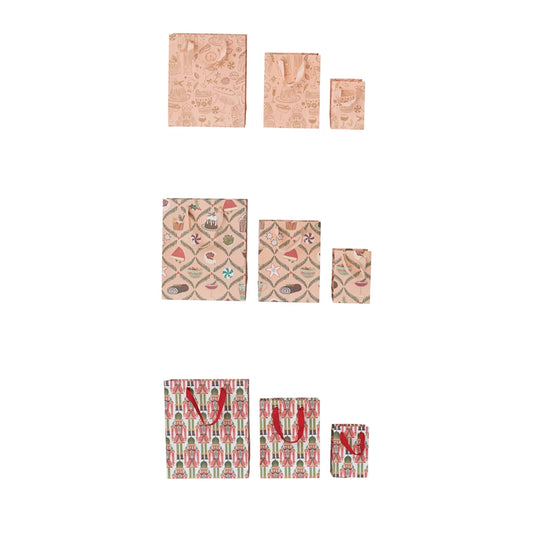 Hand made gift bags with Holiday patterns