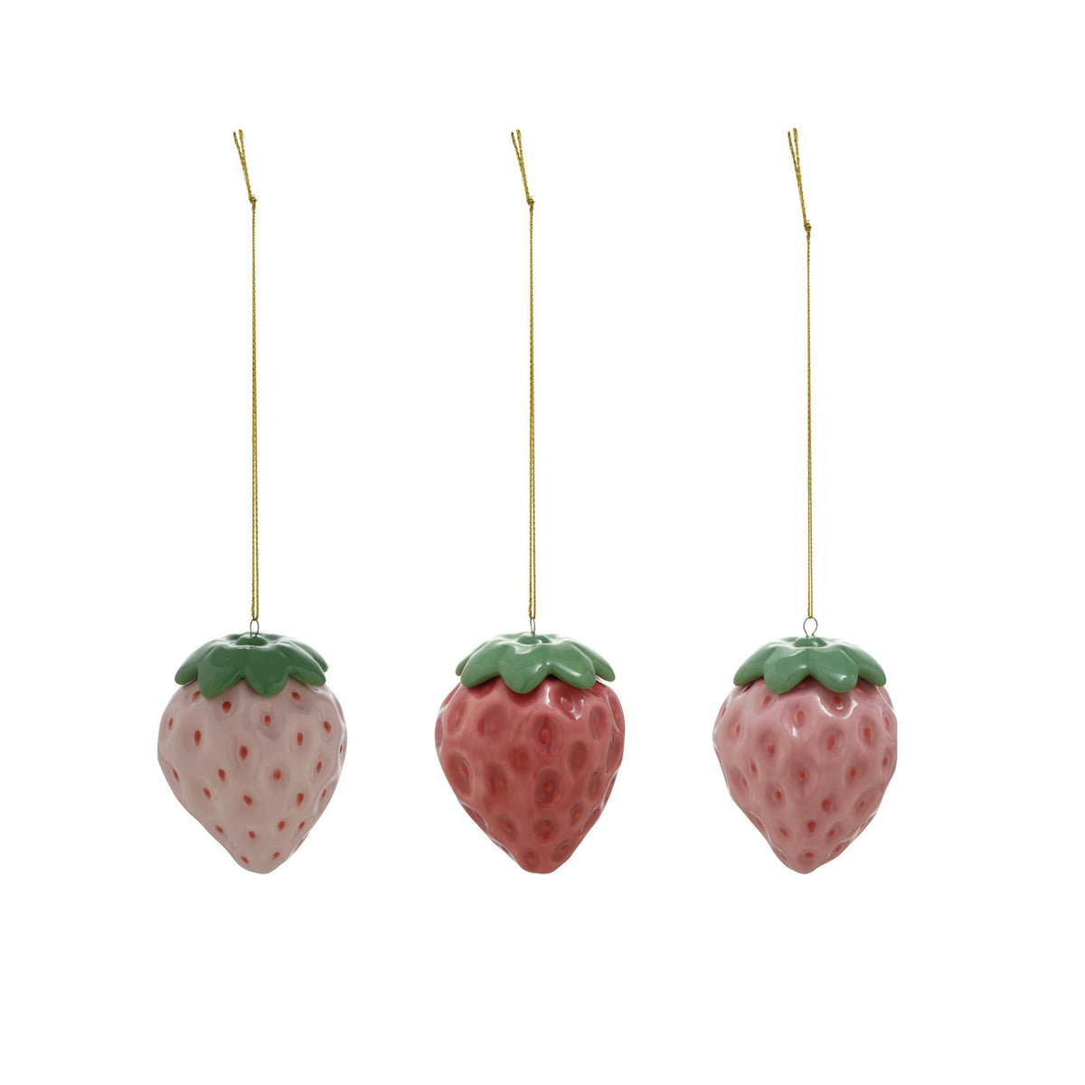 Strawberry Ornament - Ceramic