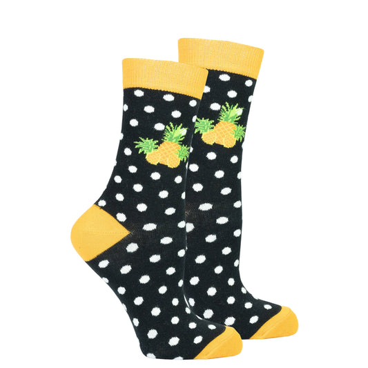 Women's Pineapple Dot Crew Socks