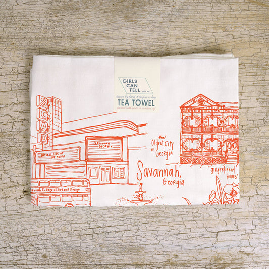 Savannah Line Drawing Tea Towel