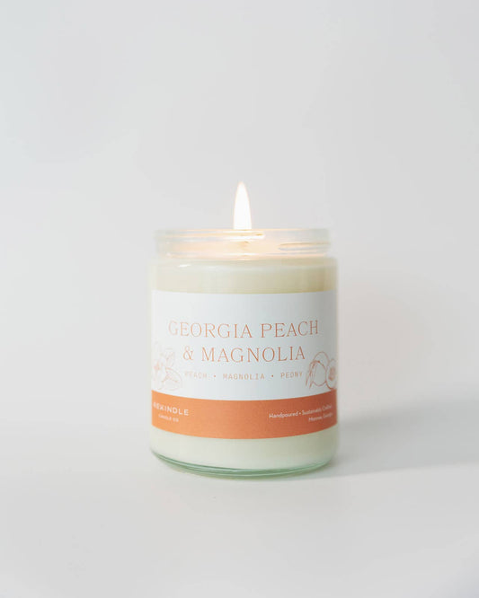 Georgia Peach + Magnolia Cotton Wick Soy Candle