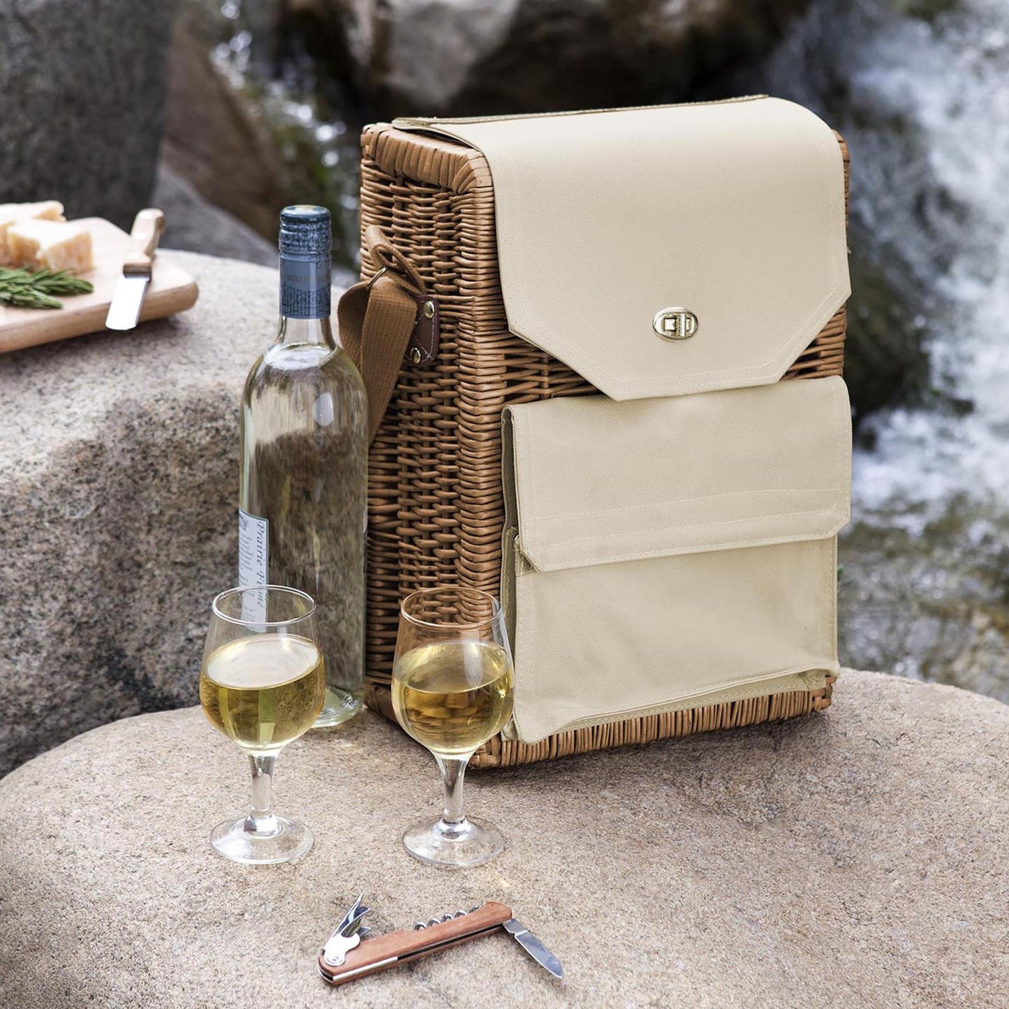 Over the Shoulder Wine & Cheese Picnic Basket