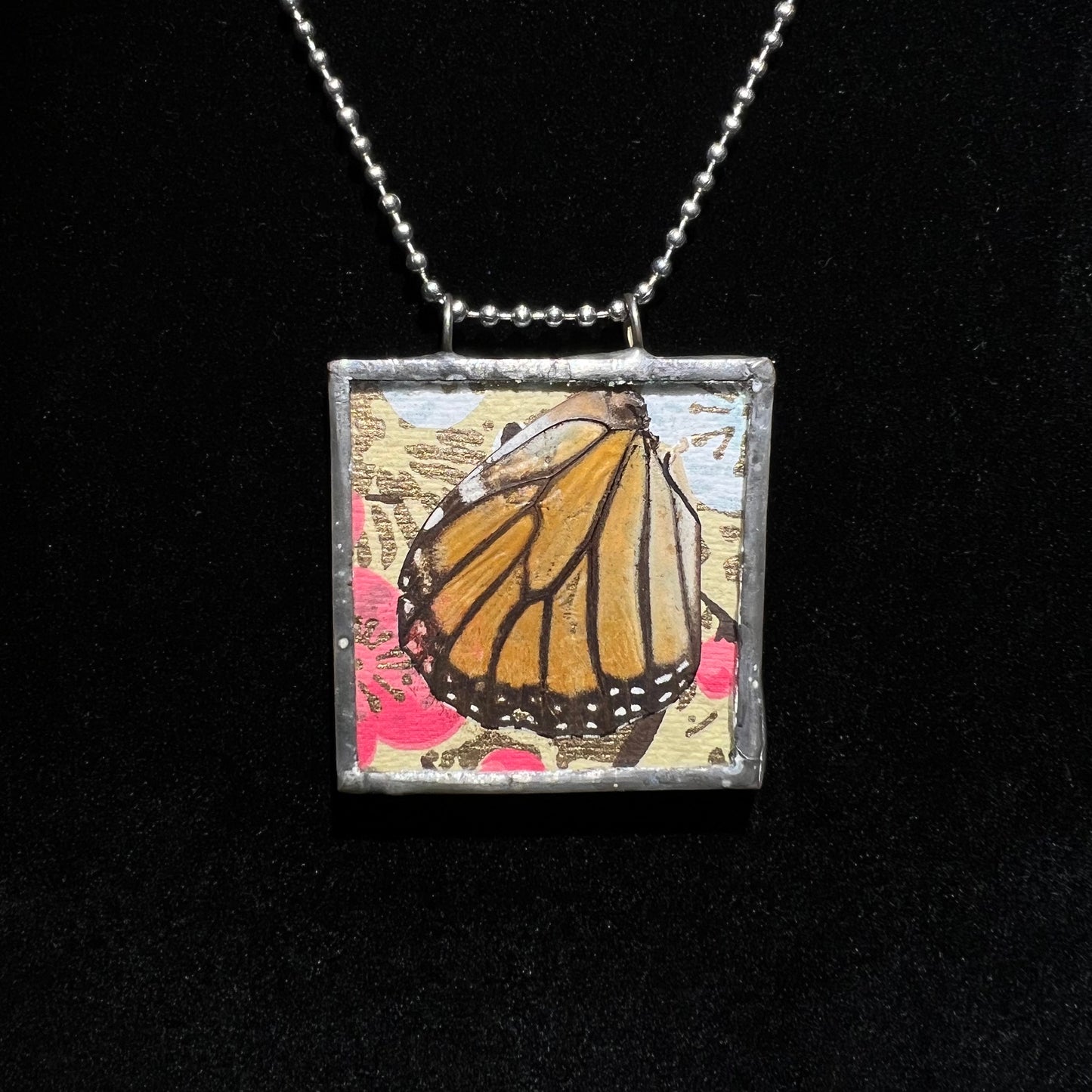 Soldered Glass Pendant Necklace
